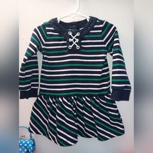 18-24M Janie and Jack Striped Drop-Waist Dress ⚓️💚